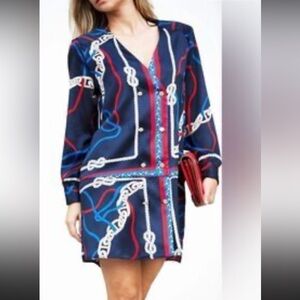 Zara colorful Nautical print mini dress